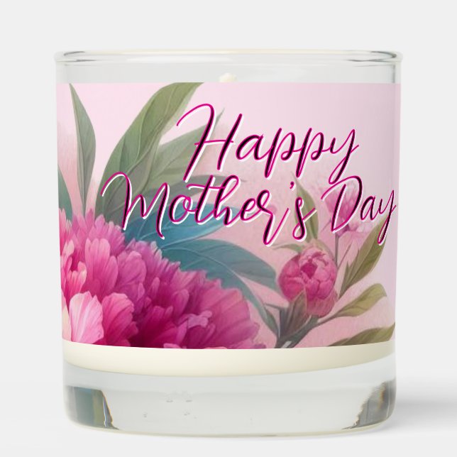 Pretty Peonies Mother's Day Floral  Scented Candle (Back)