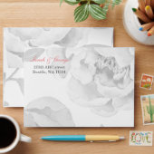 Pretty Peony Floral Liner wedding envelope (Desk)