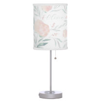 Pretty peony newborn nursery gift table lamp