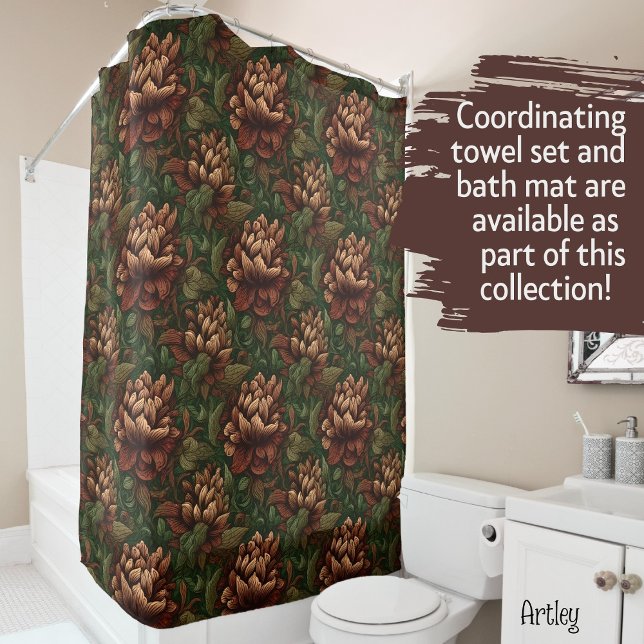 Pretty Peony vintage style floral shower curtain (Creator Uploaded)
