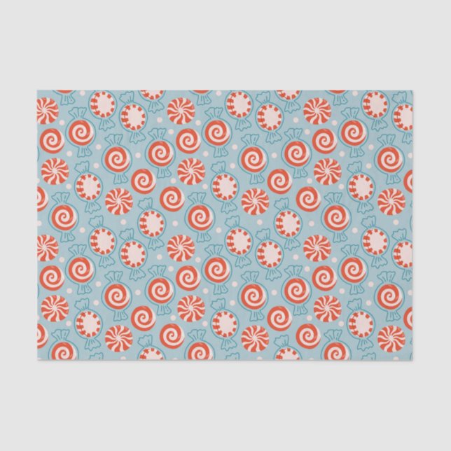 Pretty Peppermint Candies Pattern Tissue Paper (Front)