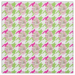Pretty Perfect pink and green houndstooth Fabric