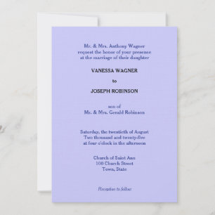 Pretty Periwinkle Monogram Wedding Invitation