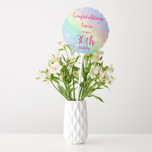 Pretty personalised 30th Birthday helium Balloon