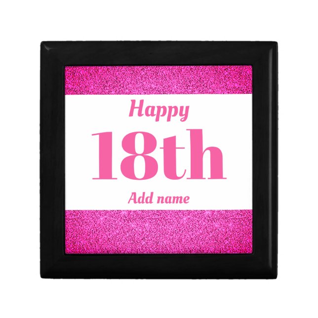 Pretty personalised birthday gift box 18th (Front)