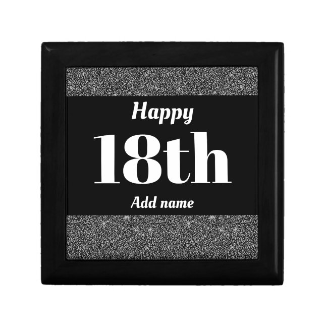Pretty personalised birthday gift box 18th (Front)
