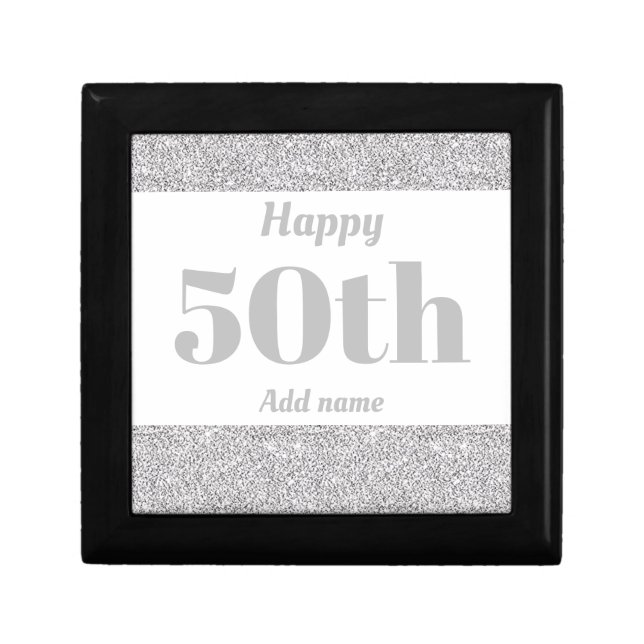 Pretty personalised birthday gift box 50th (Front)