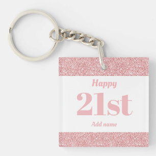 pretty personalised birthday gift keychain 21st