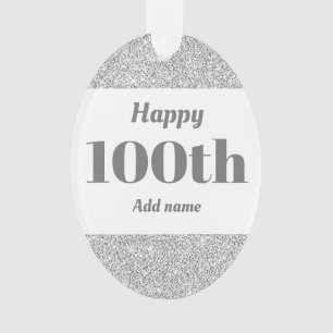 Pretty personalised birthday gift ornament 100th