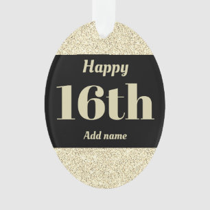 Pretty personalised birthday gift ornament 16th