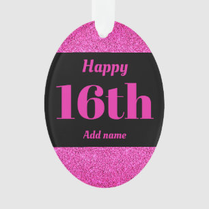 Pretty personalised birthday gift ornament 16th
