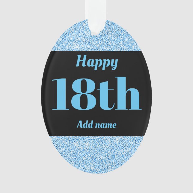 Pretty personalised birthday gift ornament 18th (Front)
