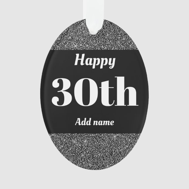 Pretty personalised birthday gift ornament 30th (Front)