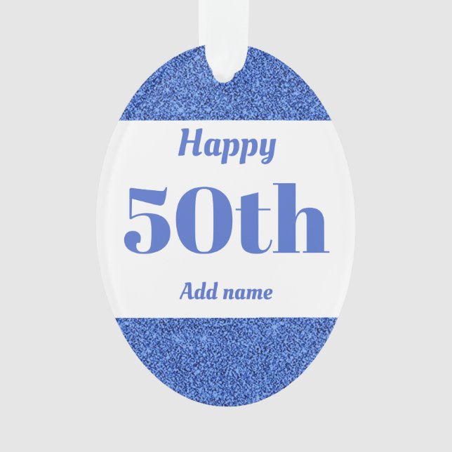Pretty personalised birthday gift ornament 50th (Front)