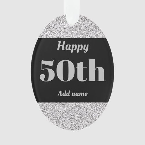 Pretty personalised birthday gift ornament 50th