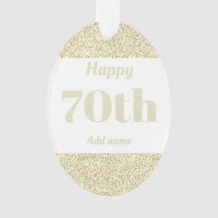Pretty personalised birthday gift ornament 70th