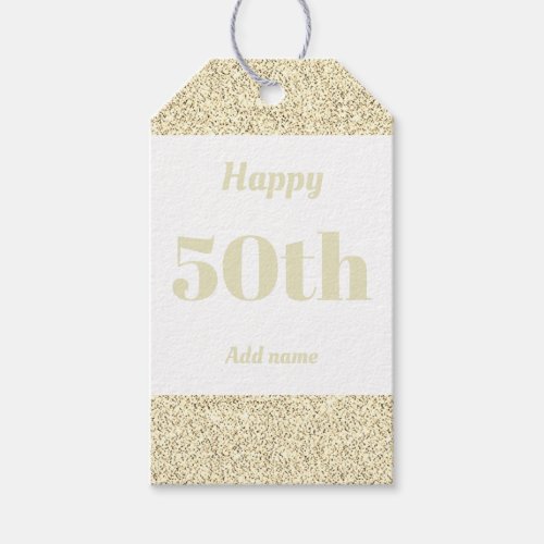 pretty personalised birthday gift tags 50th