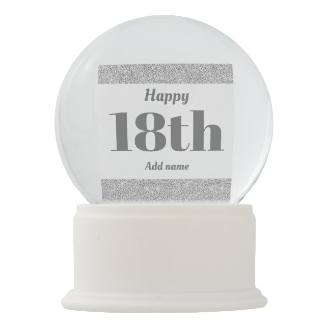 pretty personalised birthday snow globe gift 18th
