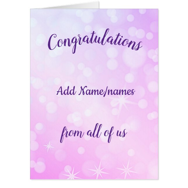 Pretty personalised Congratulations from all of us Card (Front)