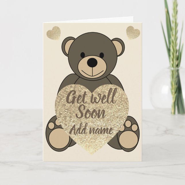 Pretty personalised get well soon card (Front)