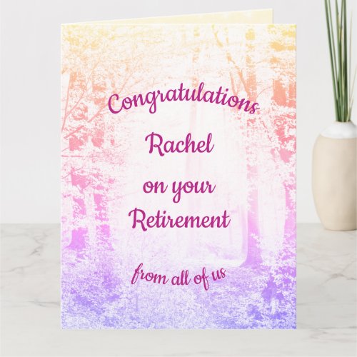 Pretty Personalised Group Retirement Card