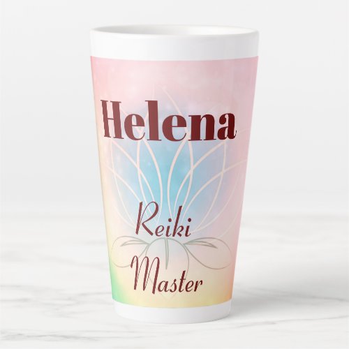 Pretty personalised Reiki Master design Latte Mug