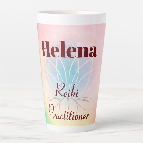 Pretty personalised Reiki Practitioner design Latte Mug