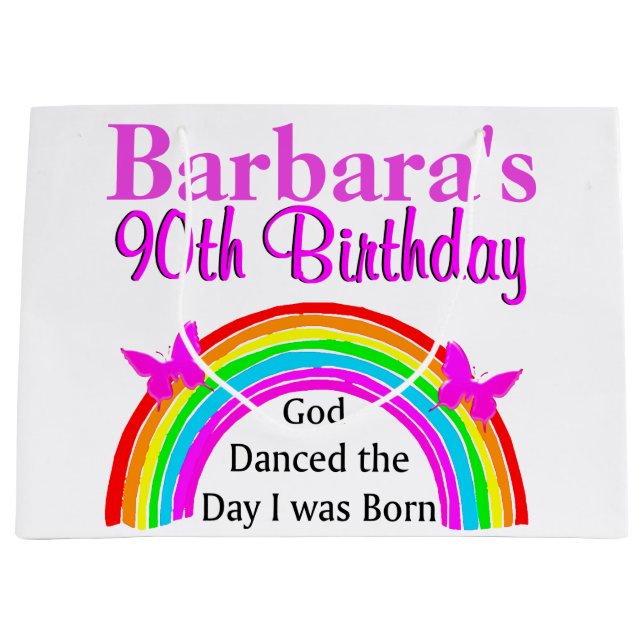 PRETTY PERSONALIZED 90TH BIRTHDAY CHRISTIAN BAGS (Front)