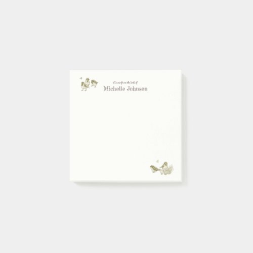 Pretty Personalized Adhesive Pad Birds Post_it Notes