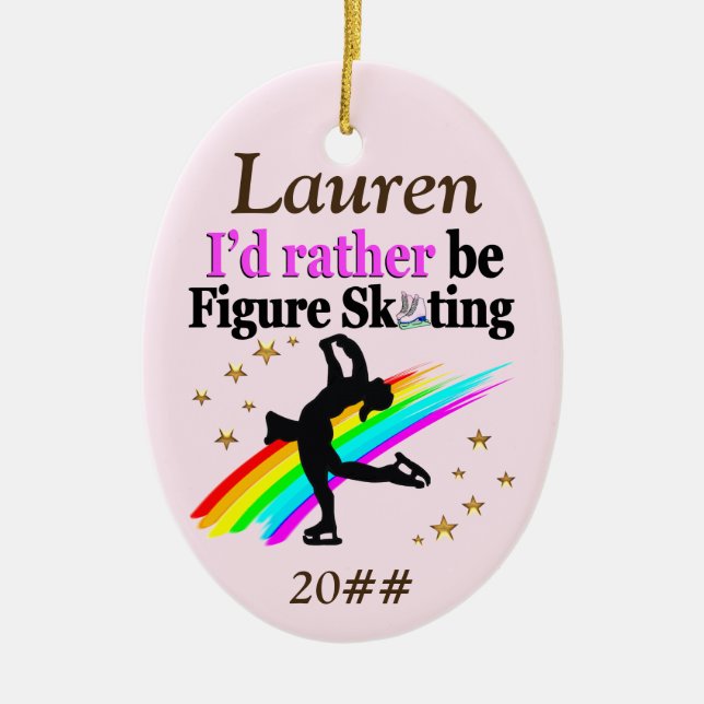 PRETTY PERSONALIZED AND DATED  SKATING ORNAMENT (Front)