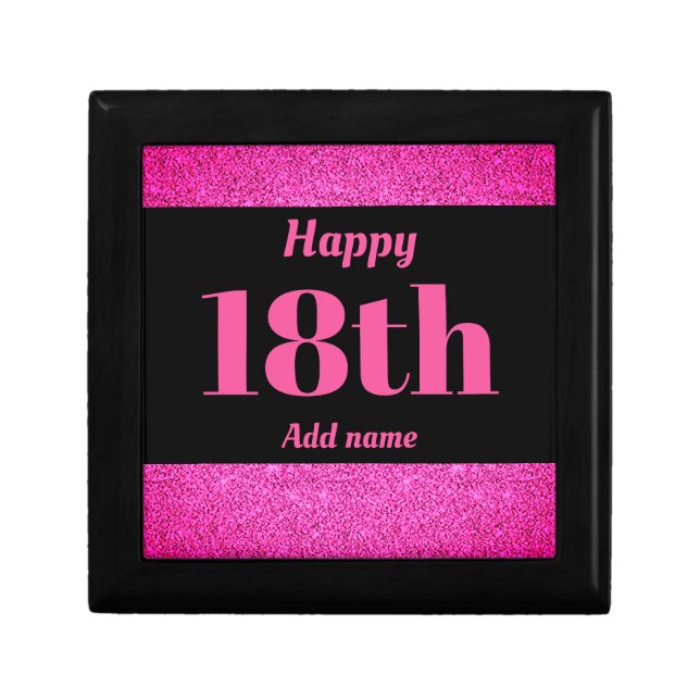 Pretty personalized birthday gift box 18th (Front)