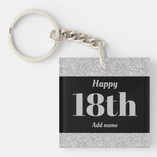 pretty personalized birthday gift keychain 18th (Front)