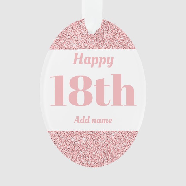 Pretty personalized birthday gift ornament 18th (Front)