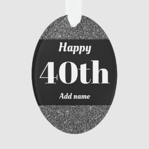 Pretty personalized birthday gift ornament 40th