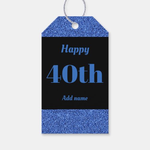 pretty personalized birthday gift tags 40th