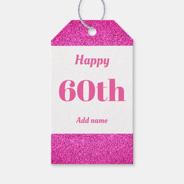 pretty personalized birthday gift tags 60th (Front)