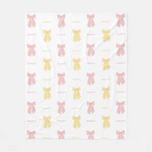 Pretty Personalized Colorful Hair Bow Feminine Fleece Blanket