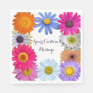 Pretty Personalized Daisies Paper Napkins