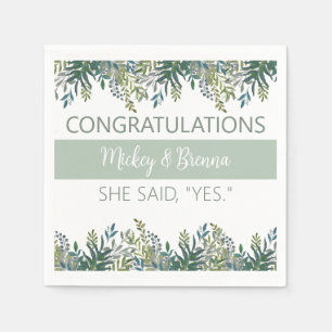Pretty personalized Engagement party Paper Napkin