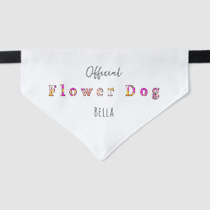 Pretty Personalized Flower Dog of Honor Pet Bandana Collar