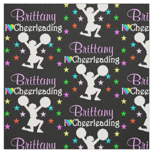 PRETTY PERSONALIZED I LOVE CHEERLEADING FABRIC