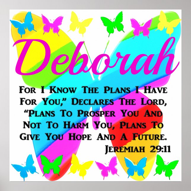 PRETTY PERSONALIZED JEREMIAH 29:11 BUTTERFLY POSTER (Front)