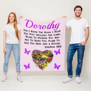 PRETTY PERSONALIZED JEREMIAH 29:11 FLORAL FLEECE BLANKET