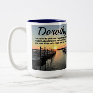 PRETTY PERSONALIZED JEREMIAH 29:11 SUNSET Two-Tone COFFEE MUG