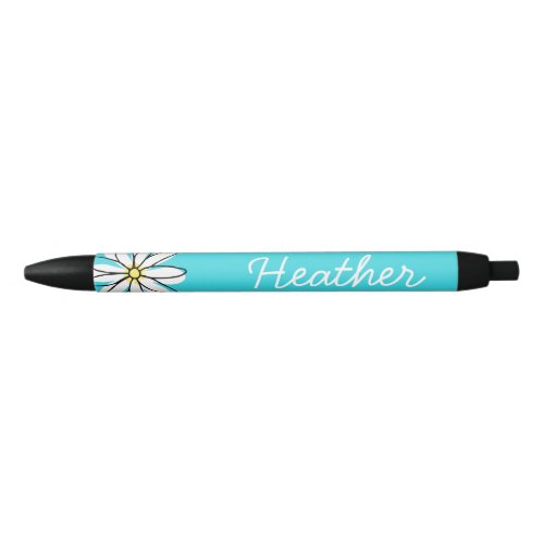 Pretty Personalized Name Daisy Doodle Black Ink Pen