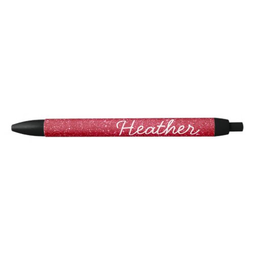 Pretty Personalized Name Ombre Glitter  Black Ink Pen