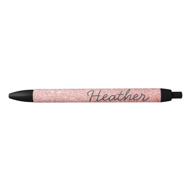 Pretty Personalized Name Rose Gold Glitter Pen (Front)