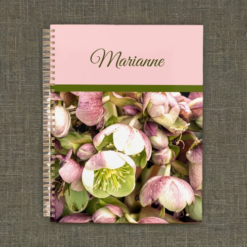 Pretty Personalized Pink and Olive Hellebore Planner