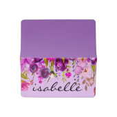 Pretty Personalized Purple and  Flowers Checkbook Cover (Open)