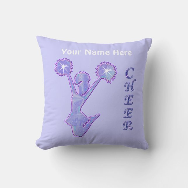 Pretty Personalized Purple Cheerleader Pillows (Front)